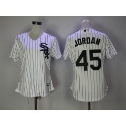 MLB Chicago White Sox 45 Michael Jordan White Cool Base Women Jersey