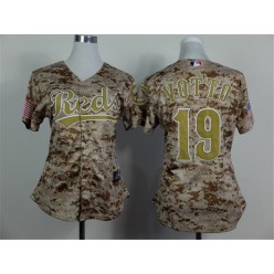 MLB Cincinnati Reds 19 Joey Votto Camo 2014 Cool Base Stitched Baseball Women Jersey