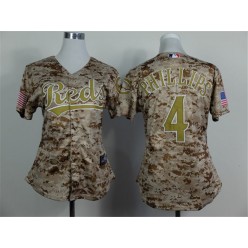 MLB Cincinnati Reds 4 Brandon Phillips Camo 2014 Cool Base Stitched Baseball Women Jersey
