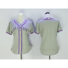 MLB Colorado Rockies Blank Gray Road Stitched Majestic Cool Base Women Jersey