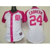 MLB Detroit Tigers 24 Miguel Cabrera 2012 Fashion by Majestic Athletic Women Jersey
