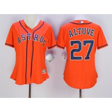 MLB Houston Astros 27 Jose Altuve Alternate Orange 2015 Cool Base Women Jersey