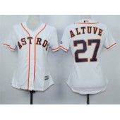 MLB Houston Astros 27 Jose Altuve Home White 2015 Cool Base Women Jersey