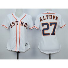 MLB Houston Astros 27 Jose Altuve Home White 2015 Cool Base Women Jersey