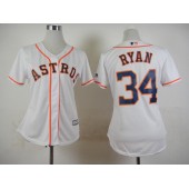 MLB Houston Astros 34 Nolan Ryan Home White 2015 Cool Base Women Jersey