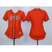 MLB Houston Astros Blank Alternate Orange 2015 Cool Base Women Jersey