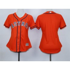 MLB Houston Astros Blank Alternate Orange 2015 Cool Base Women Jersey