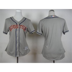 MLB Houston Astros Blank Away Gray 2015 Cool Base Women Jersey