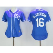 MLB Kansas City Royals 16 Bo Jackson Blue Alternate Stitched Baseball Women Jersey
