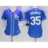 MLB Kansas City Royals 35 Eric Hosmer Blue Alternate Stitched Baseball Women Jersey