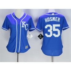 MLB Kansas City Royals 35 Eric Hosmer Blue Alternate Stitched Baseball Women Jersey