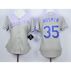 MLB Kansas City Royals 35 Eric Hosmer Gray Road Cool Base Baseball Women Jersey