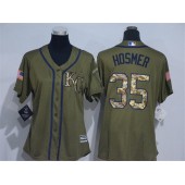 MLB Kansas City Royals 35 Eric Hosmer Green Salute to Service Majestic Baseball Women Jersey