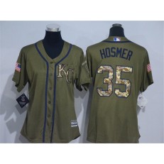 MLB Kansas City Royals 35 Eric Hosmer Green Salute to Service Majestic Baseball Women Jersey
