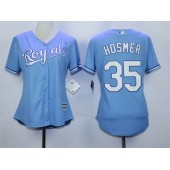 MLB Kansas City Royals 35 Eric Hosmer Light Blue Alternate Stitched Baseball Women Jersey
