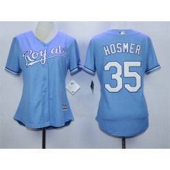 MLB Kansas City Royals 35 Eric Hosmer Light Blue Alternate Stitched Baseball Women Jersey