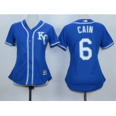 MLB Kansas City Royals 6 Lorenzo Cain Blue Alternate Stitched Baseball Women Jersey