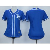 MLB Kansas City Royals Blank Blue Alternate Stitched Baseball Women Jersey
