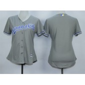 MLB Kansas City Royals Blank Gray Road Cool Base Baseball Women Jersey