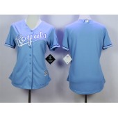 MLB Kansas City Royals Blank Light Blue Alternate Stitched Baseball Women Jersey