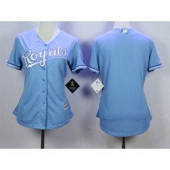MLB Kansas City Royals Blank Light Blue Alternate Stitched Baseball Women Jersey