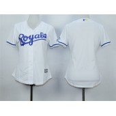 MLB Kansas City Royals Blank White Home Cool Base Baseball Women Jersey