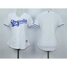 MLB Kansas City Royals Blank White Home Cool Base Baseball Women Jersey