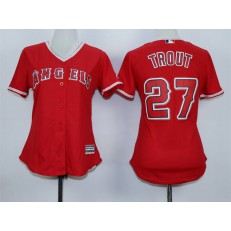 MLB LA Angels Of Anaheim 27 Mike Trout Alternate Red 2015 MLB Cool Base Women Jersey