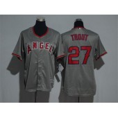 MLB LA Angels Of Anaheim 27 Mike Trout Home Grey New Cool Base Women Jersey
