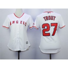 MLB LA Angels Of Anaheim 27 Mike Trout Home White 2015 Cool Base Women Jersey