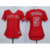 MLB LA Angels Of Anaheim 5 Albert Pujols Alternate Red 2015 MLB Cool Base Women Jersey