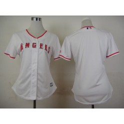 MLB LA Angels Of Anaheim Blank Home White 2015 Cool Base Women Jersey