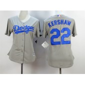 MLB Los Angeles Dodgers 22 Clayton Kershaw Gray 2015 Cool Base Women Jersey