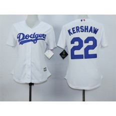 MLB Los Angeles Dodgers 22 Clayton Kershaw White Home Stitched Women Jersey