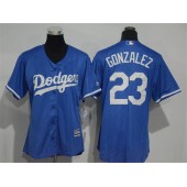 MLB Los Angeles Dodgers 23 Adrian Gonzalez Alternate Blue Cool Base Women Jersey