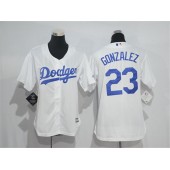 MLB Los Angeles Dodgers 23 Adrian Gonzalez White Home Stitched Women Jersey