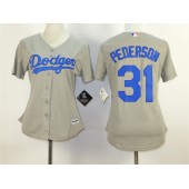 MLB Los Angeles Dodgers 31 Joc Pederson Gray 2015 Cool Base Women Jersey