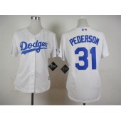 MLB Los Angeles Dodgers 31 Joc Pederson White Home Stitched Women Jersey