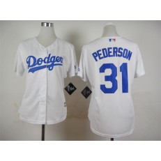 MLB Los Angeles Dodgers 31 Joc Pederson White Home Stitched Women Jersey