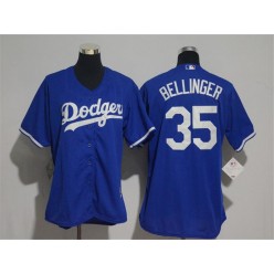 MLB Los Angeles Dodgers 35 Cody Bellinger Blue Fashion Stitched Women Jersey