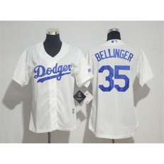 MLB Los Angeles Dodgers 35 Cody Bellinger White Home Stitched Women Jersey