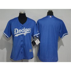MLB Los Angeles Dodgers Blank Alternate Blue Cool Base Women Jersey