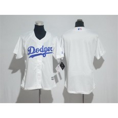 MLB Los Angeles Dodgers Blank White Home Stitched Women Jersey