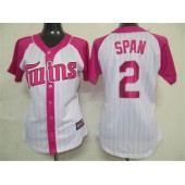 MLB Minnesota Twins 2 Denard Span 2012 Fashion by Majestic Athletic Women Jersey