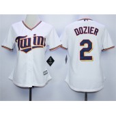 MLB Minnesota Twins 2 Denard Span White Home Cool Base Baseball Women Jersey