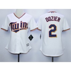 MLB Minnesota Twins 2 Denard Span White Home Cool Base Baseball Women Jersey