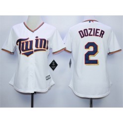 MLB Minnesota Twins 2 Denard Span White Home Cool Base Baseball Women Jersey