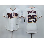 MLB Minnesota Twins 25 Byron Buxton White Home Cool Base Baseball Women Jersey