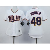 MLB Minnesota Twins 48 Torii Hunter White Home Cool Base Baseball Women Jersey