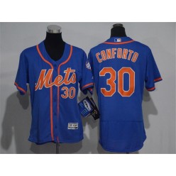 MLB New York Mets 30 Michael Conforto Blue With Orange 2016 Flexbase Stitched Baseball Women Jersey